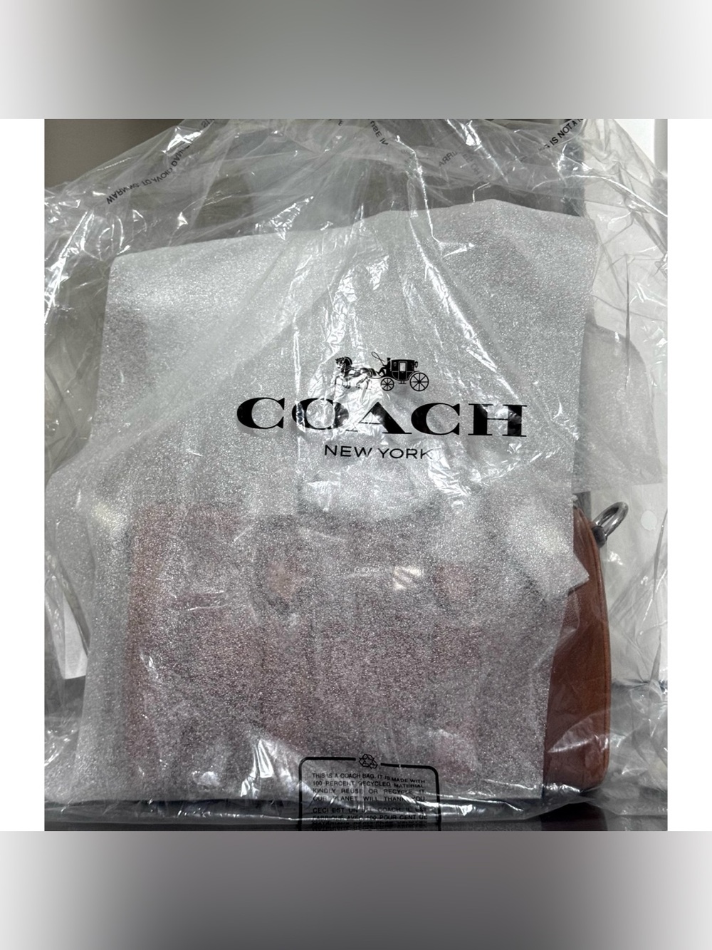 COACH Compass Bag 25 In Loved Leather, SADDLE/BURNT SIENNA - Picture 9 of 10